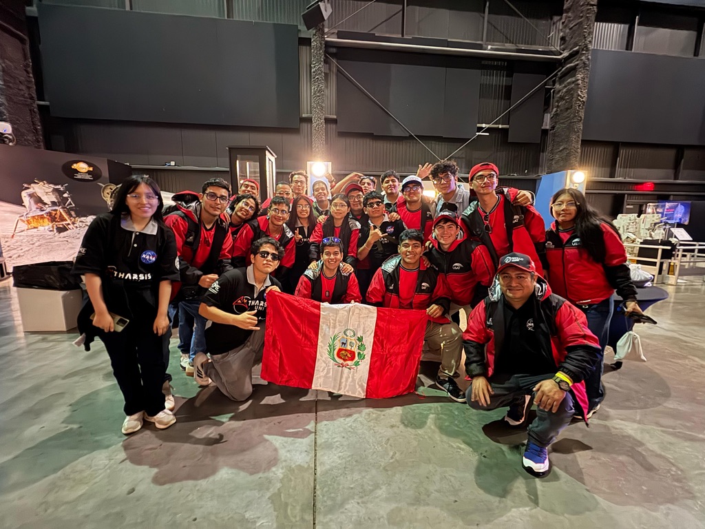 Team at NASA Space Center at night